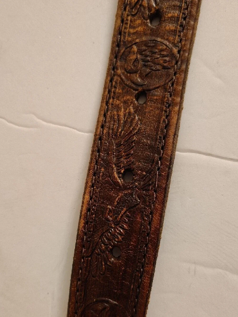 Vintage Brown Horses Leather Kids Belt with Silver Buckle BPD